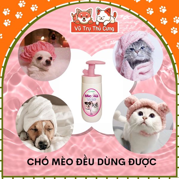 Sữa tắm Micona loại bỏ nấm ngứa, viêm da, khử mùi cho Chó Mèo 200ml