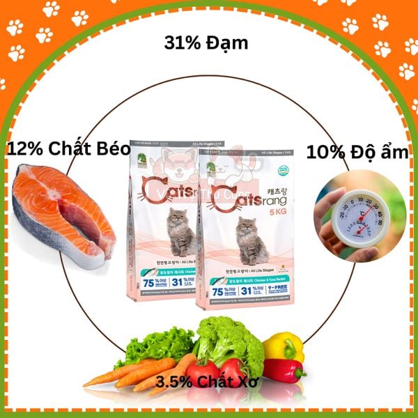 Thức ăn Hạt Catsrang 5Kg cho Mèo mọi độ tuổi từ Hàn Quốc