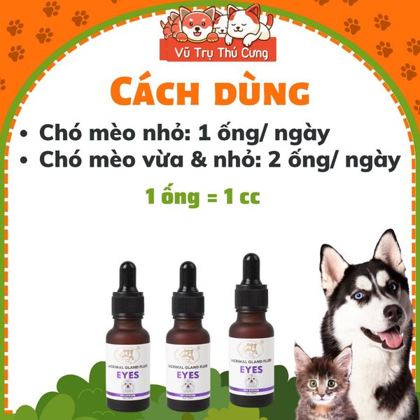 Siro uống ngăn tiết lệ, chống chảy nước mắt ở Chó Mèo 20ml