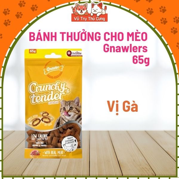 Bánh thưởng cho mèo có nhân Gnawlers 65g