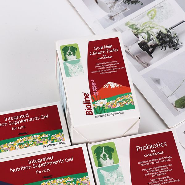 Viên canxi sữa dê Bioline cho chó mèo hộp 160 viên