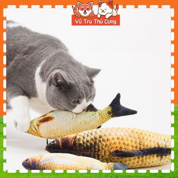 Đồ chơi Cá chép nhồi bông Catnip cho Chó mèo, đồ nhai gặm cho thú cưng