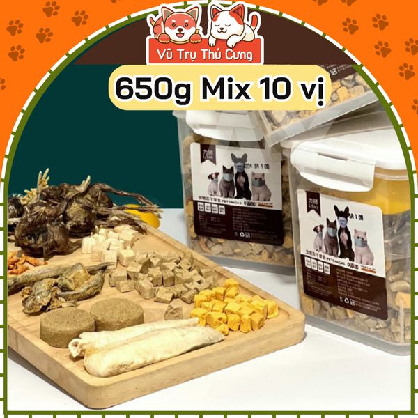 Snack thịt sấy cho Chó Mèo, Gà sấy hỗn hợp thơm ngon cho thú cưng