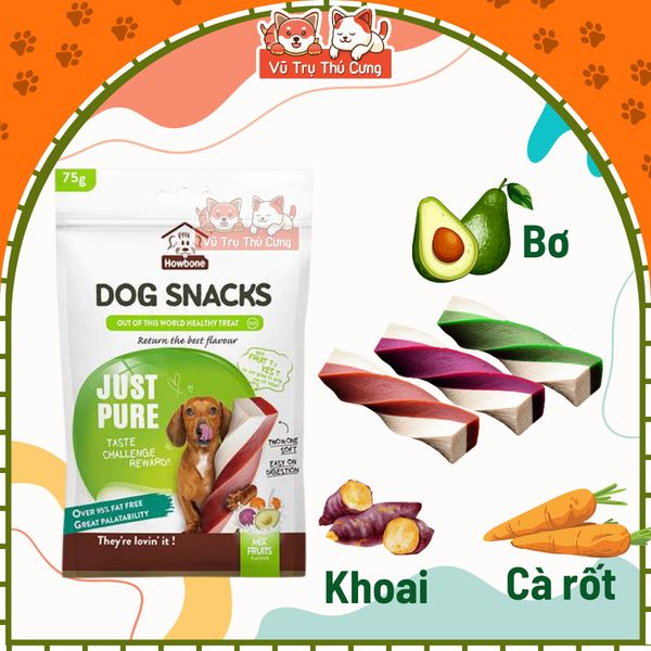 Que Gặm Cho Chó Bổ Sung Rau Củ Howbone 75g