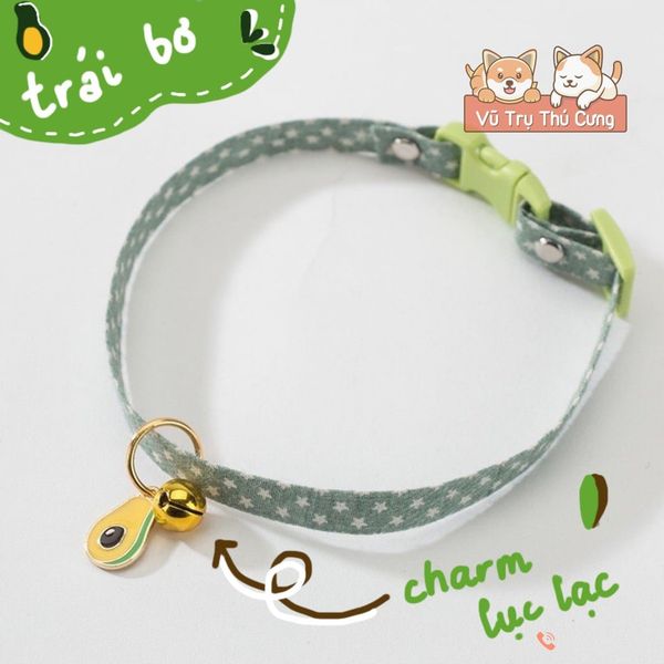 Vòng cổ Chó Mèo có chuông lục lạc kèm Charm Cute