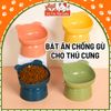 Bát ăn cho chó mèo chống gù lưng, họa tiết tai gấu màu pastel