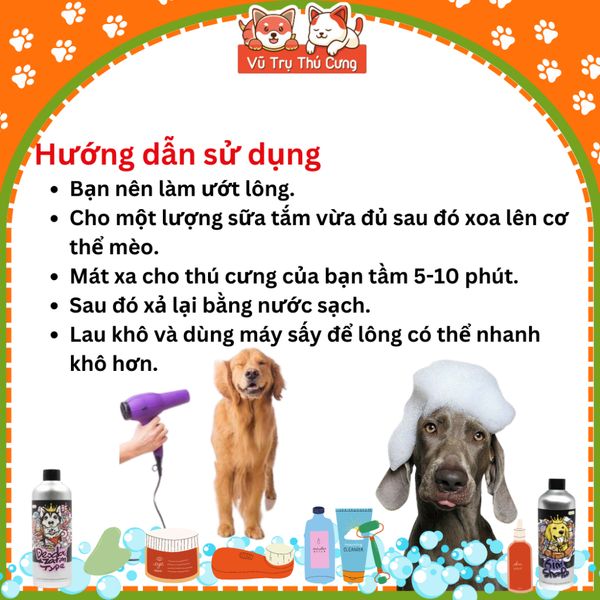 Sữa Tắm KPET cho Chó Mèo 500ml, mềm mượt lông và lưu hương lâu
