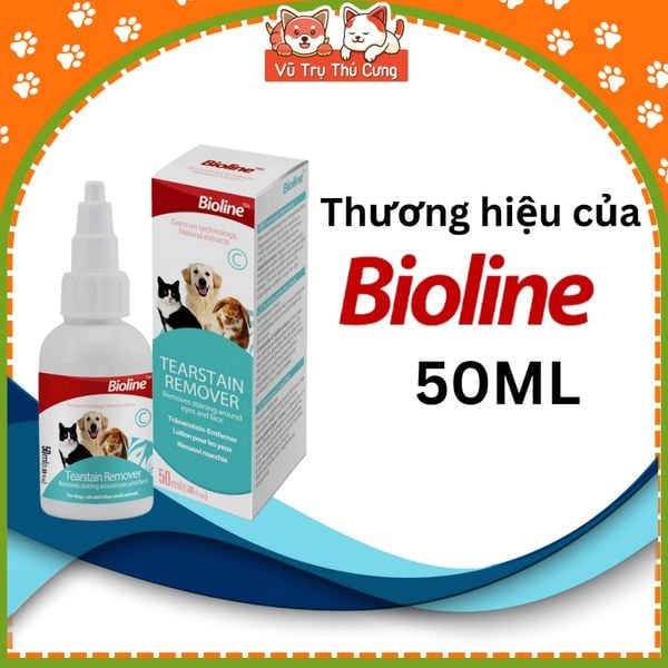 Dung dịch lau mắt cho chó mèo Bioline 50ml
