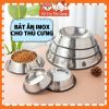 Bát ăn inox chống trượt cho Chó mèo Full size