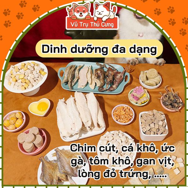Snack thịt sấy cho Chó Mèo, Gà sấy hỗn hợp thơm ngon cho thú cưng