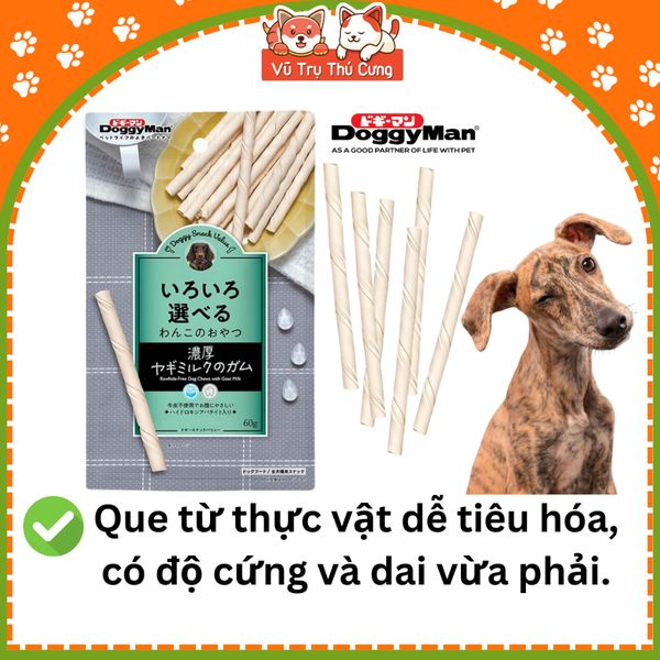 Thanh que gặm hương Sữa Dê cho chó DoggyMan 60g