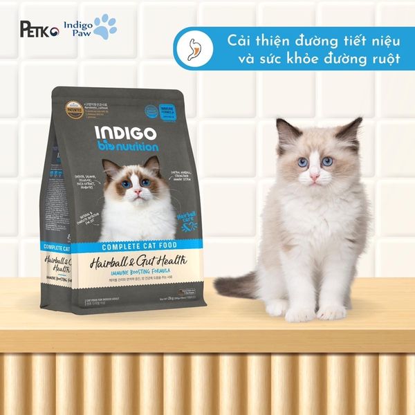 Hạt Hữu cơ cho Mèo INDIGO 100% thịt thật và Rau củ quả 400g