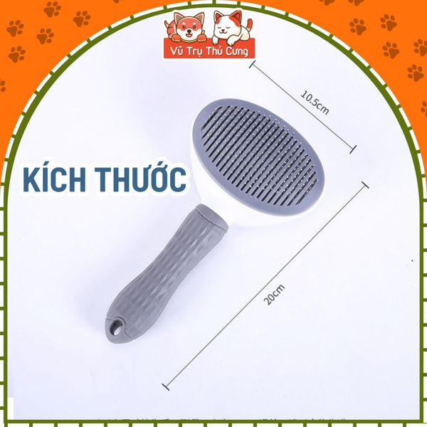 Lược chải lông chó mèo có nút bấm lấy lông tiện lợi, size lớn