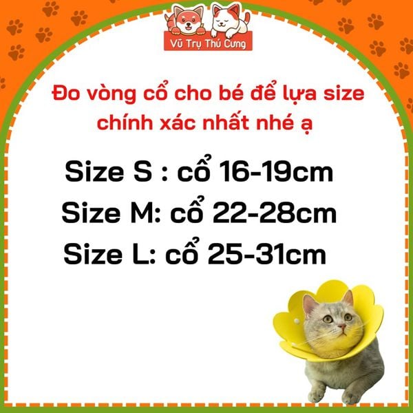Vòng cổ chống liếm cho chó mèo, hình bông hoa dễ thương