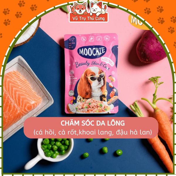 Combo 6 gói Pate Moochie cho Chó đủ các vị, bổ sung protein từ thịt và chất xơ từ rau củ quả