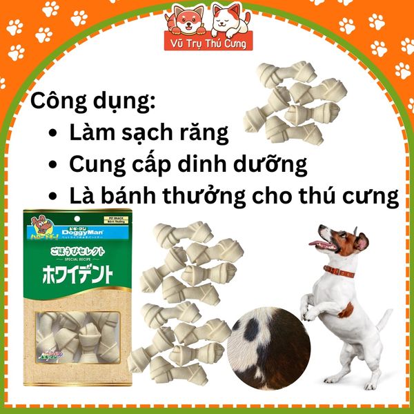 Bánh thưởng xương da bò cho chó Doggy Man sạch răng miệng (5 nơ nhỏ)