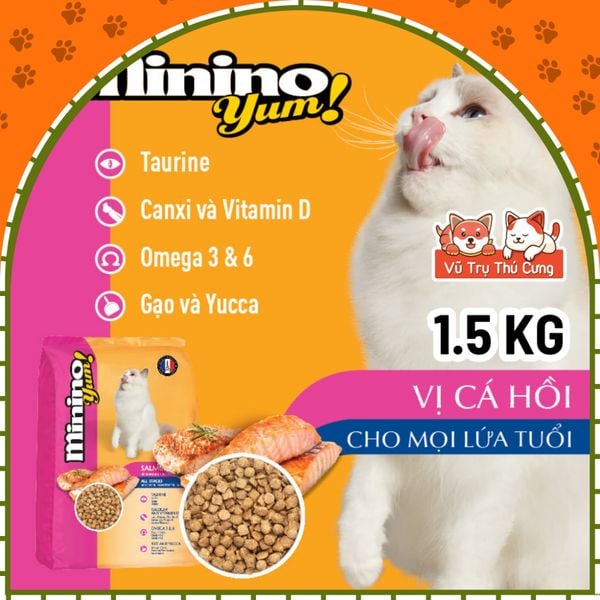 (1,5Kg) Thức ăn hạt cho mèo mọi lứa tuổi MININO YUM2