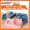 Bát Ăn Đôi Cho Thú Cưng Có Bình Nước Tự Động, Chống Gù Lưng