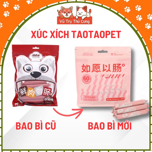 (Bịch 30 cây) Xúc xích cao cấp cho Chó Mèo Taotaopet