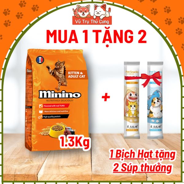 Thức Ăn Hạt Minino Tuna Cho Mèo Mọi Độ Tuổi 1,3Kg