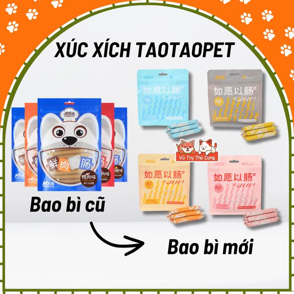 (Bịch 30 cây) Xúc xích cao cấp cho Chó Mèo Taotaopet