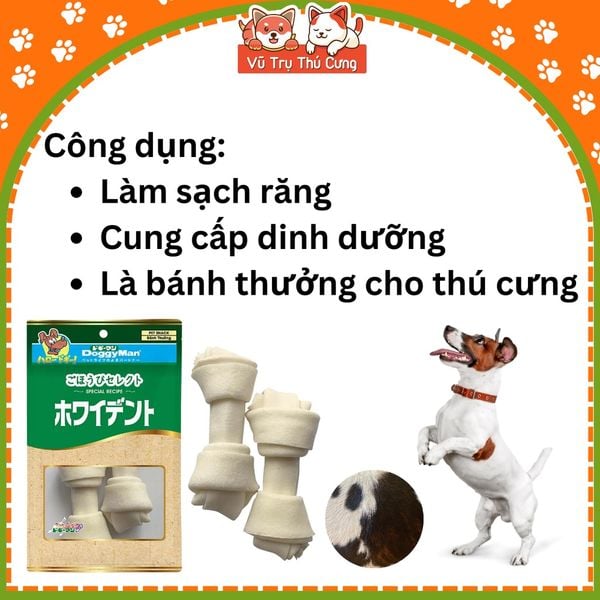 Bánh thưởng xương da bò cho chó DoggyMan (2 Cây lớn)