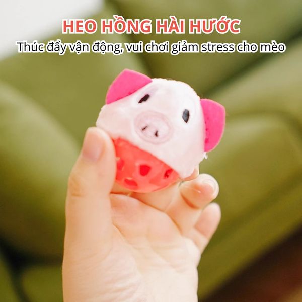 Đồ chơi banh tròn hình thú chứa chuông & catnip FOFOS2