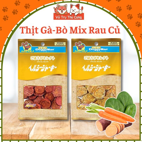 Snack Cho Chó Dạng Miếng Gà Sấy Bổ Sung Rau Củ DoggyMan 90g