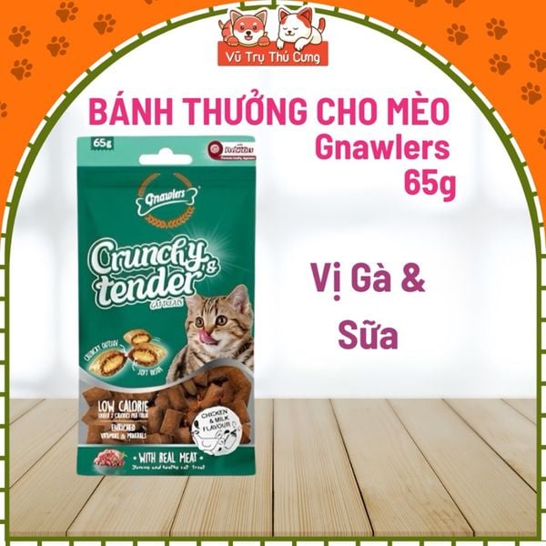 Bánh thưởng cho mèo có nhân Gnawlers 65g
