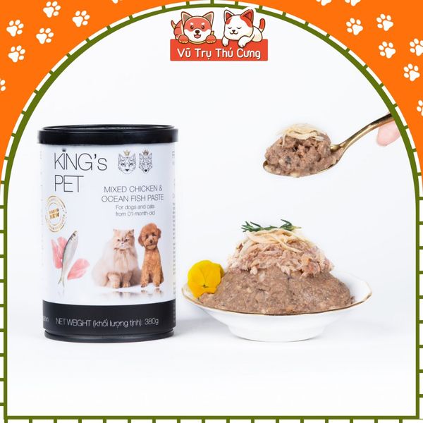 Pate King Pet Cho Chó Mèo Từ Thịt và Rau Củ  Lon 380g