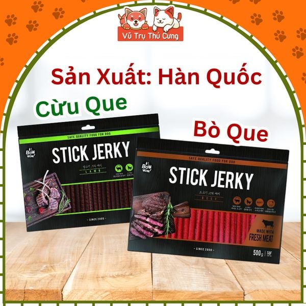 Snack Cho Chó Thịt Que Mềm Bò & Cừu Bowwow Hàn Quốc 500g