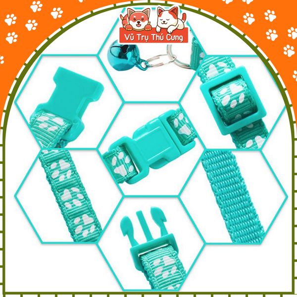 Vòng cổ chó mèo thú cưng nhiều màu sắc với họa tiết chân thú