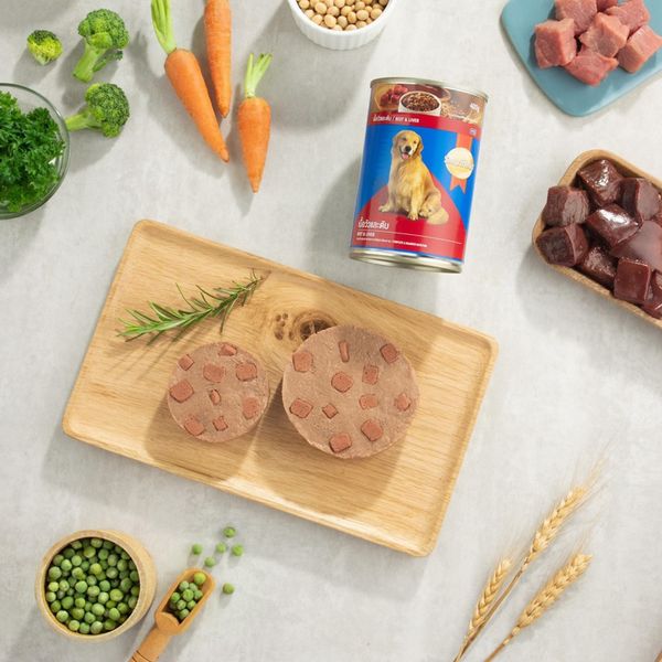 Pate Smartheart Cho Chó lon 400g nhiều dinh dưỡng, Thức ăn ướt cho chó vị Bò, Gà