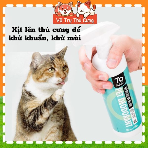 Xịt khử mùi hôi Chó mèo, Hamster, khử khuẩn chuồng, mùi hôi nước tiểu Present 500ml