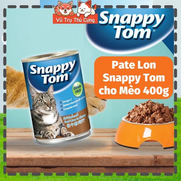 Pate lon Snappy Tom cho Mèo 400g, đủ hương vị