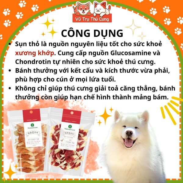 Snack Cho Chó - Thịt Cuộn Sụn Thỏ Natural Core