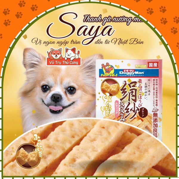 Snack Cho Chó Que Gà Nướng Mềm Saya Doggy Man 100g