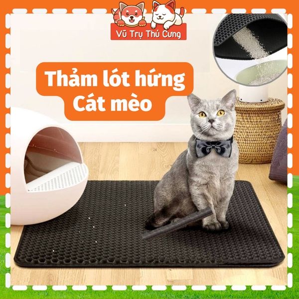 Thảm lót hứng cát mèo đủ Size, hạn chế Cát rơi ra sàn