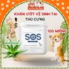 Khăn ướt lau tai cho Chó Mèo SOS, 100 miếng, vệ sinh tai sạch sẽ