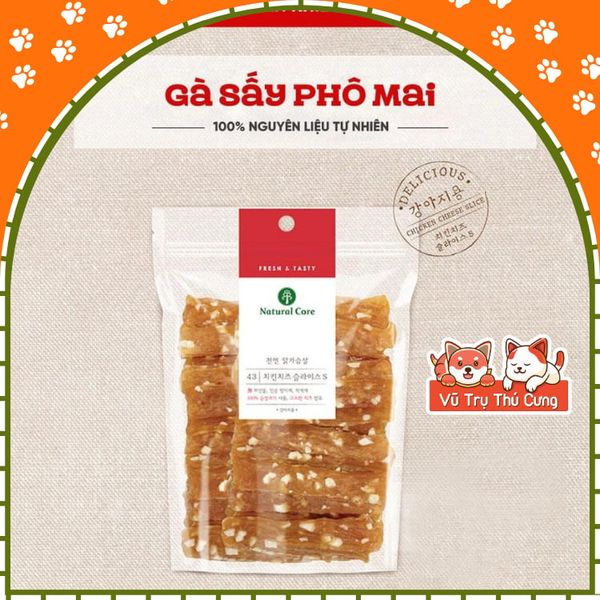 Snack Cho Chó Gà Sấy Phô Mai Natural Core 180g