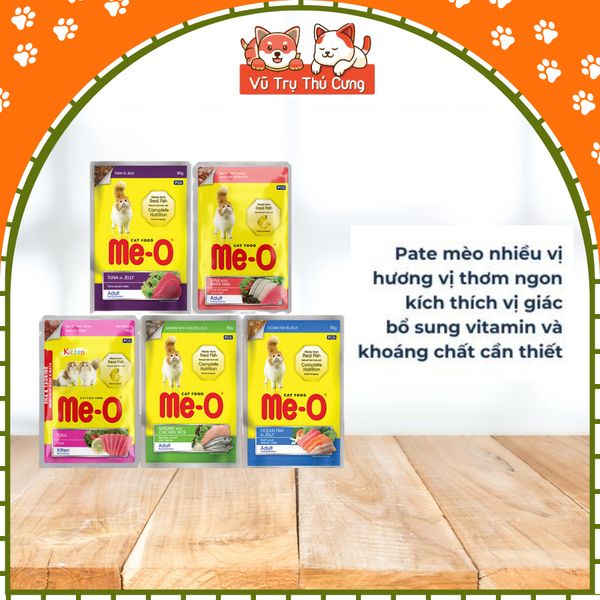 Pate Me-O Wet Cho Mèo Giàu Dinh Dưỡng Gói 80g