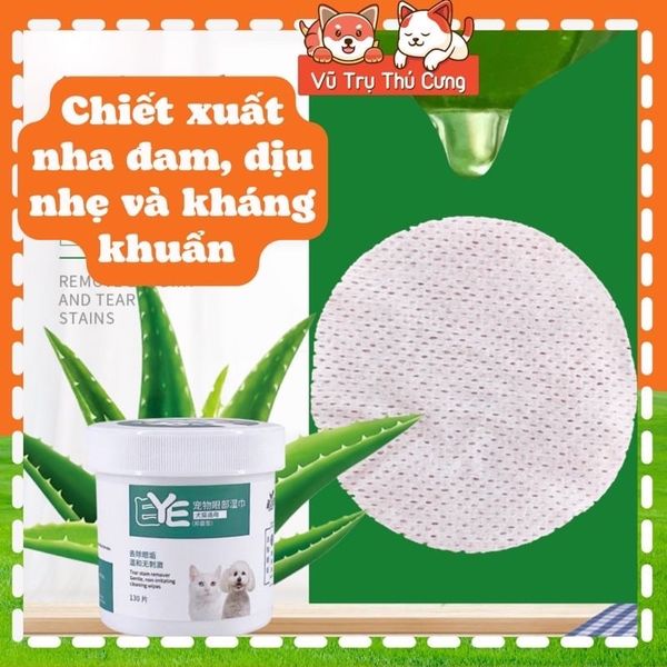 Khăn ướt lau mắt, lau tai cho Thú cưng hộp 130 miếng