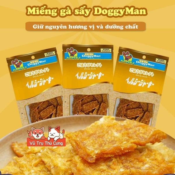 Snack Miếng gà sấy Doggy Man Nhật Bản cho Chó 90g