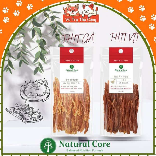 Snack sấy cho Chó Natural Core, Que gặm dinh dưỡng vị thịt gà, vịt
