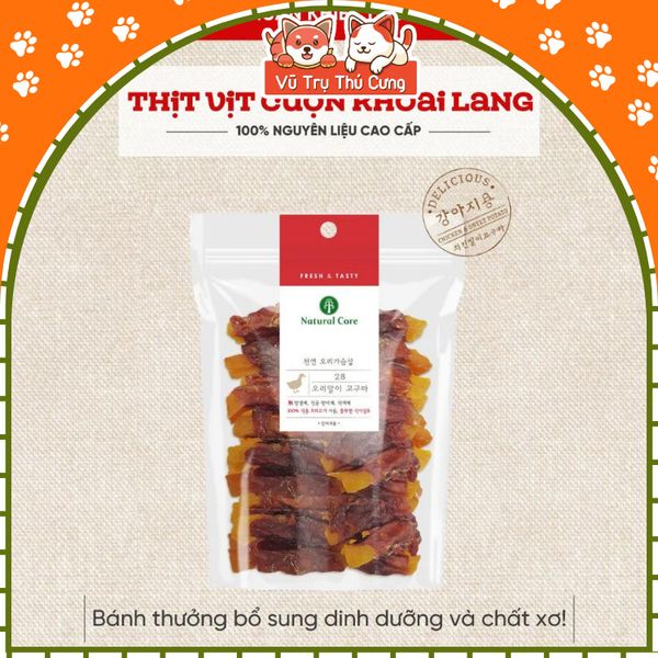 Snack Cho Chó Thịt Cuộn Khoai Lang Natural Core 110g