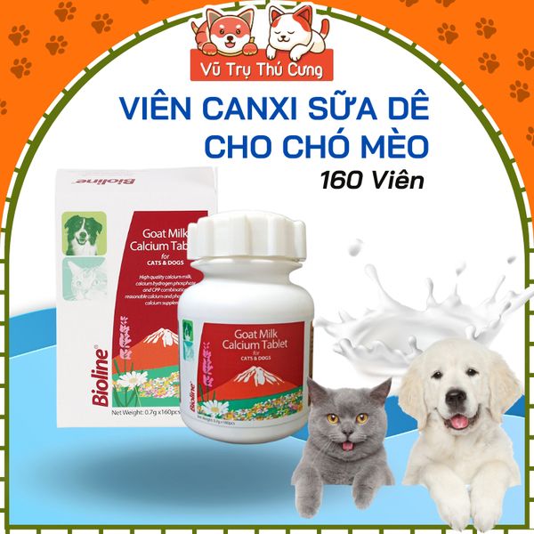 Viên sữa dê bổ sung Canxi cho Chó mèo Bioline
