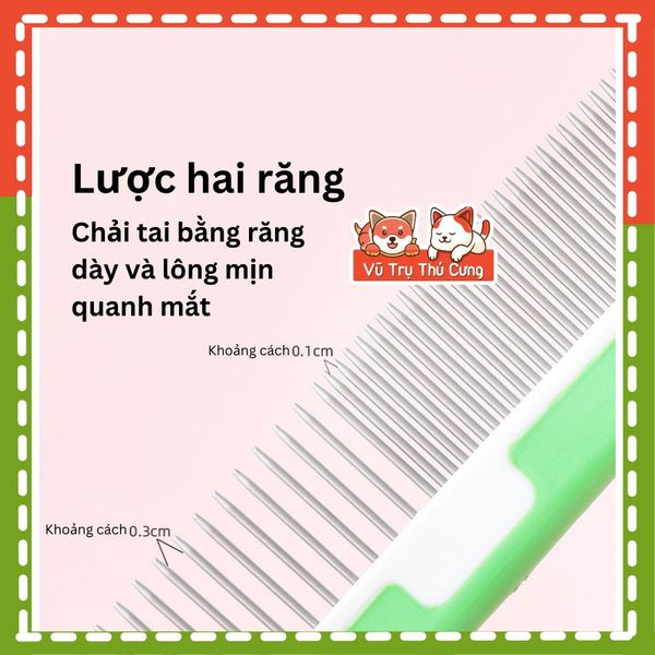 Lược thẳng chải lông thú cưng Taotaopets, gỡ rối cho chó mèo chất liệu Inox