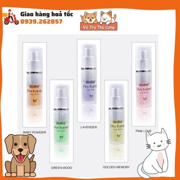Nước hoa xịt khử mùi cho Chó mèo BIOLINE 9ml