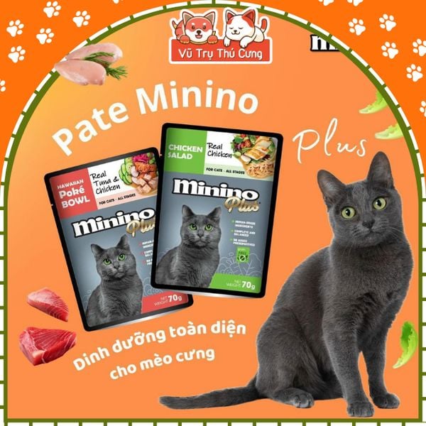 Pate Cho Mèo Mọi Lứa Tuổi Minino Cá Thịt Thật 70%