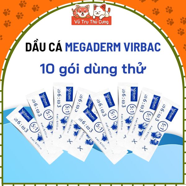 (Hộp 28 gói) Gel Dinh Dưỡng Chăm Sóc Lông Da Cho Chó Mèo Megaderm Virbac